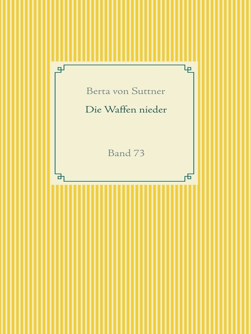 Cover image for Die Waffen nieder